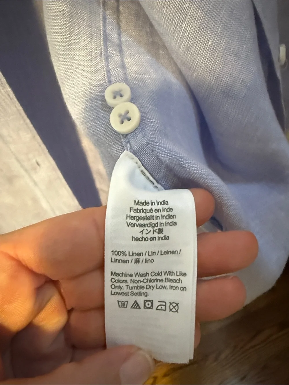 J. Crew Light Blue Linen Slim Button-Down Shirt size 8